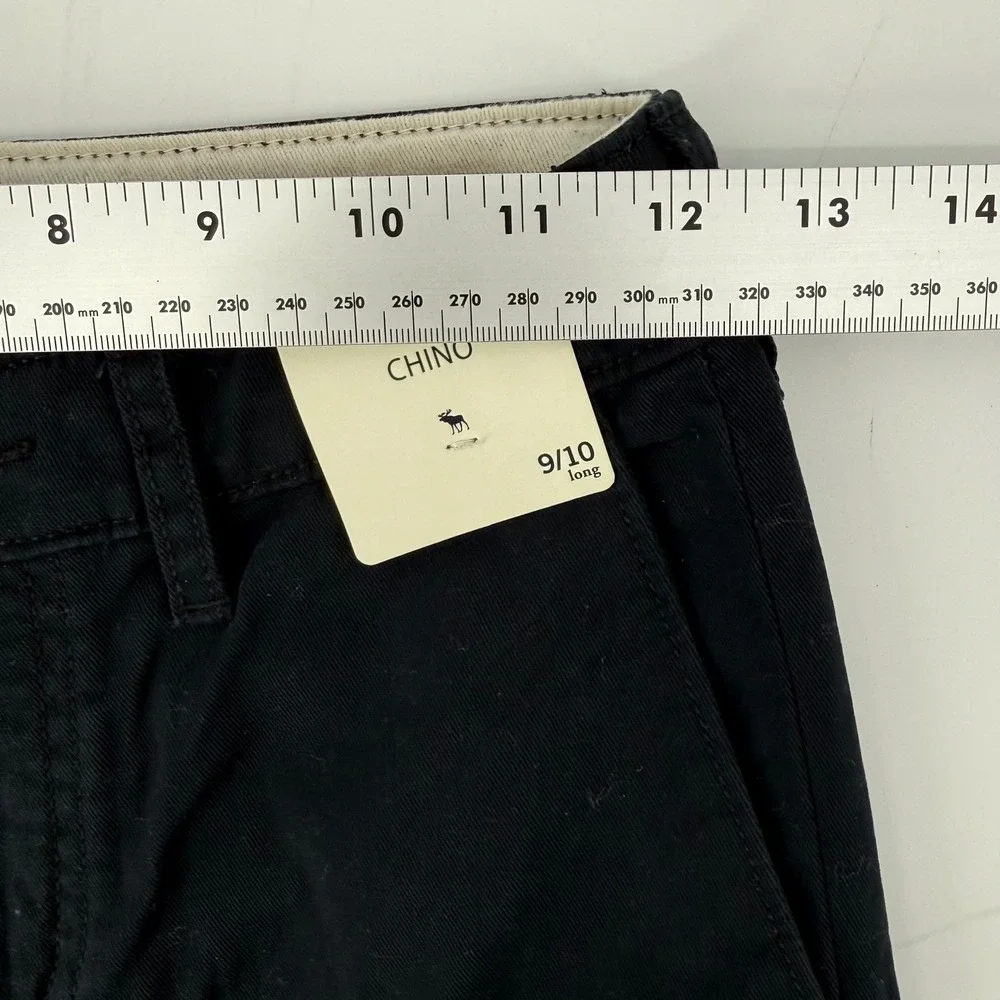 NWT Abercrombie Kids‎ Boys Chino Pants Navy Blue Stretch Twill 9/10 Long School
